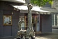 Cat giraffe sculpture , Old San Juan, Puerto Rico Royalty Free Stock Photo